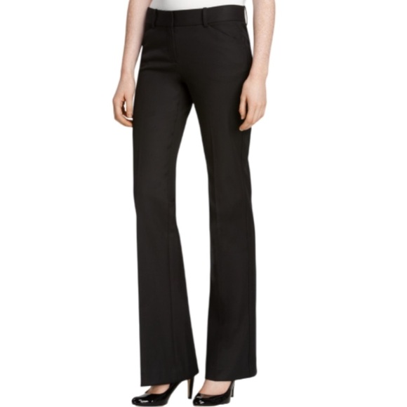 THEORY Women’s Black Trousers Max 2 Bi Stretch - Size 2 - Picture 1 of 13